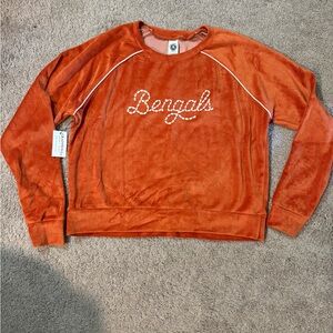Custom Bengals Orange Velvet sweatshirt. NBW. NWT